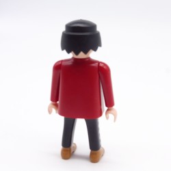 Playmobil 39866 Homme Cowboy Rouge Noir Ronds Oranges Visage un peu sale