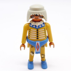 Playmobil 39871 Guerrier Indien Jaune Ceinture Bleue Collier Blanc