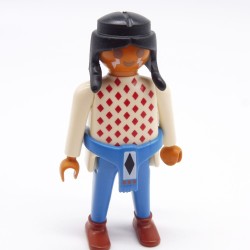 Playmobil 39872 Guerrier Indien Blanc Rouge Bleu Ceinture Bleue