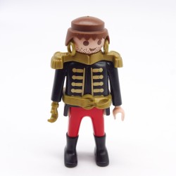 Playmobil 39873 Homme Pirate Noir Rouge Ceinture épaulettes dorés avec Crochet