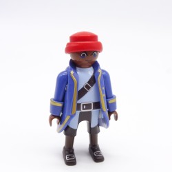 Playmobil 39880 Homme Pirate Africain Bleu Marron Manteau Bleu Cheveux Rouges