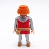 Playmobil 39885 Homme Chevalier Rouge Argent Ronds Gris Ceinture Marron