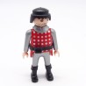 Playmobil 39886 Homme Chevalier Rouge Argent Ronds Gris Ceinture Noire