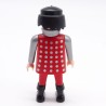 Playmobil 39888 Homme Chevalier Rouge Argent Ronds Gris Col Armure Gris