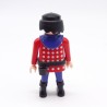 Playmobil 39889 Homme Chevalier Rouge Argent Bleu Ronds Gris Col Bleu Ceinture noire