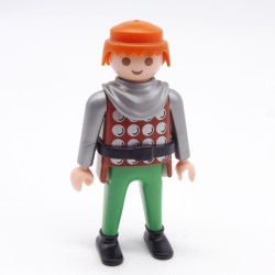 Playmobil 39892 Homme Chevalier Marron Vert Ronds Gris Col Gris Ceinture Noire