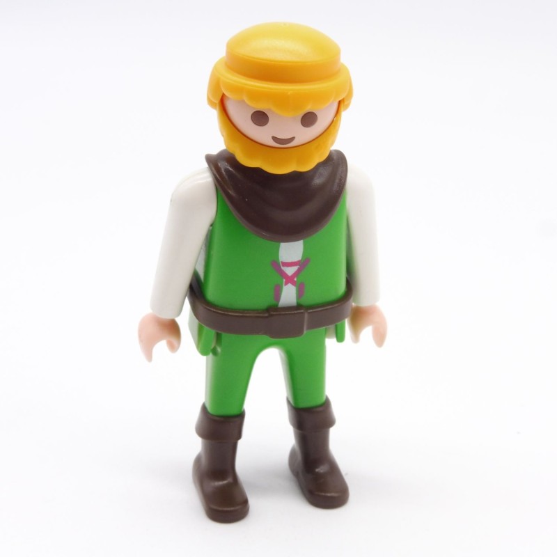 Playmobil 39893 Homme Médiéval Chevalier Vert et Blanc Ceinture et Col Marrons