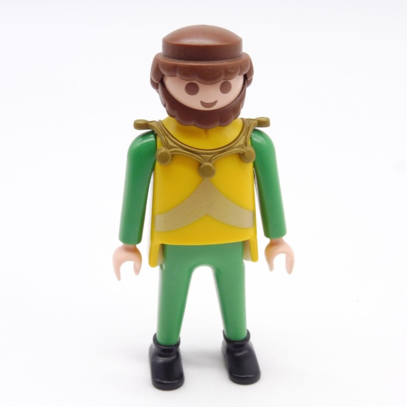 Playmobil 39897 Homme Chevalier Jaune Vert Doré Col Doré Tour Jaune