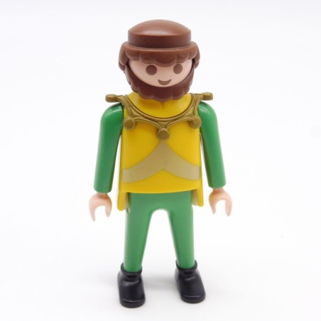 Playmobil 39897 Homme Chevalier Jaune Vert Doré Col Doré Tour Jaune