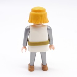 Playmobil 39902 Homme Chevalier Argent Blanc Fleur de Lys Ceinture Dorée