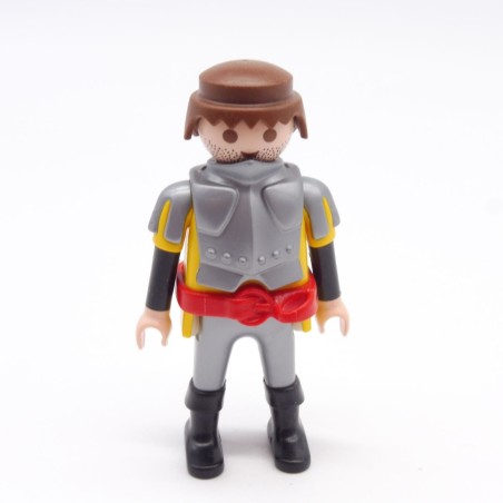 Playmobil 39904 Homme Chevalier Jaune Argent Armure Argent Ceinture Rouge