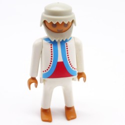 Playmobil 39909 Homme Hispanique Gros Ventre Blanc Bleu Rouge Pieds Nus 3834