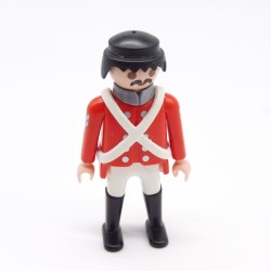 Playmobil 39914 Homme Officier Rouge Boutons Gris Brelage Blanc un peu usé