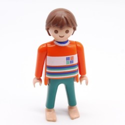 Playmobil 39920 Homme Pyjama Orange et Vert Pieds Nus
