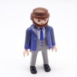 Playmobil 39921 Homme Gris Gilet Bleu Cravate Jaunissement