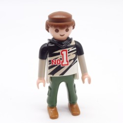 Playmobil 39935 Homme Gris Noir Vert N°1 Capuche Noire