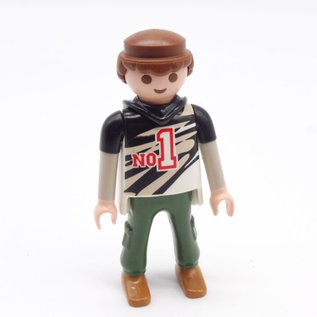 Playmobil 39935 Homme Gris Noir Vert N°1 Capuche Noire