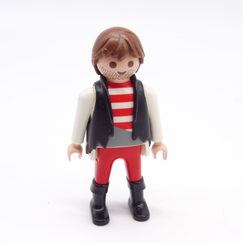 Playmobil 39937 Homme Blanc et Rouge Gilet Noir Bottes noires