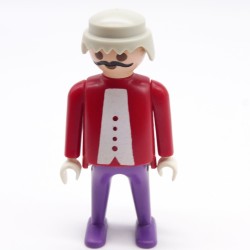Playmobil 39944 Homme Violet Rouge Gros Ventre Moustache Noire 3742 Bras Bougent