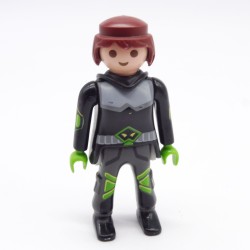 Playmobil 39945 Femme Noir Vert Gris agent Secret Espion