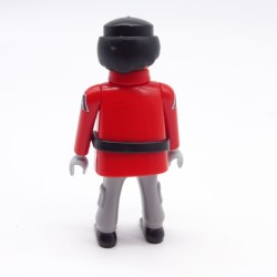 Playmobil 39947 Homme Rouge Gris Ceinture Noire Col Rouge