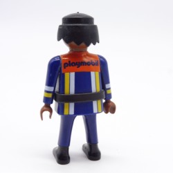 Playmobil 39950 Homme Pompier Africain bleu Orange Ceinture noire