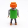 Playmobil 1063 Homme Chevalier Noir et Vert Ronds Argents Gros Ventre