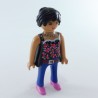 Playmobil 26921 Femme Moderne Bleu Noir Chaussures Roses Teint Beige