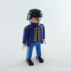 Playmobil 1770 Soldat Nordiste Points et Traits Jaunes Chaussures Noires Trait Jaune Col Bleu