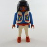 Playmobil 1324 Guerrier Indien Blanc Haut Bleu Gilet Blanc