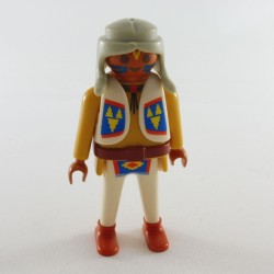 Playmobil 1326 Guerrier Indien Jaune et Blanc Gilet Blanc