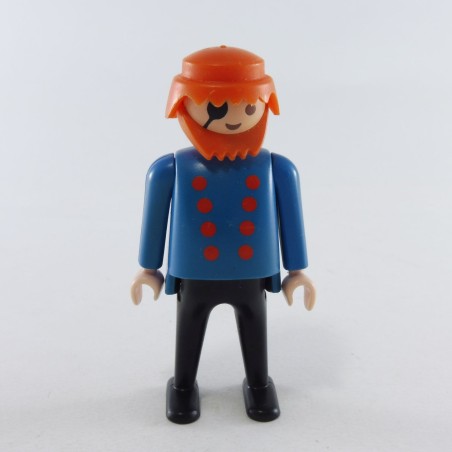Playmobil 26280 Homme Noir Bleu Gros Vente Barbe Bandeau Œil Jaunissement