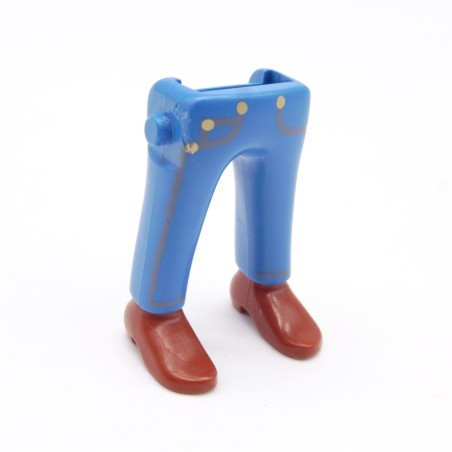 Playmobil 39955 Paire de Jambes Jeans Bleu Chaussures Marrons un peu abimée en haut