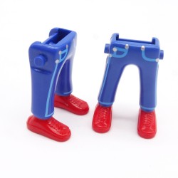 Playmobil 39961 Lot de 2 Paires de Jambes Jeans Bleu Foncé Baskets Rouges
