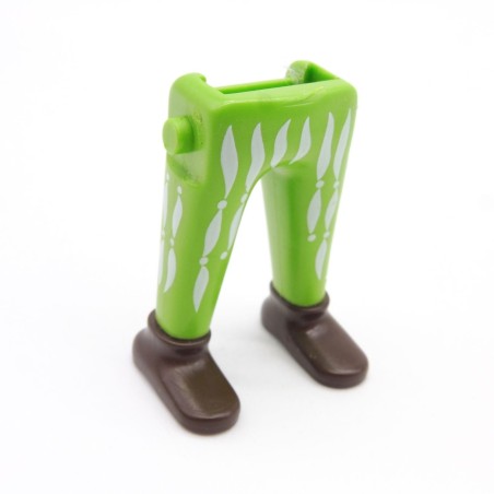 Playmobil 39968 Paire de Jambes Vert Clair et Blanc Chaussures Marrons Médiévales