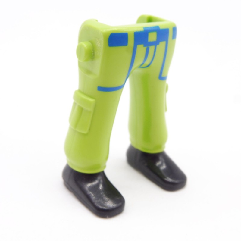 Playmobil 39976 Paire de Jambes Vert Clair et Bleu Poches Chaussures Noires