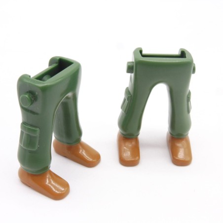 Playmobil 39988 Lot de 2 Paires de Jambes Vert Poches Chaussures Marrons