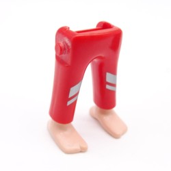 Playmobil 40000 Paire de Jambes Rouge Argent Pieds Nus