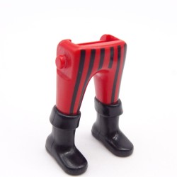 Playmobil 40006 Paire de Jambes Rouge et Noir Bottes Noires