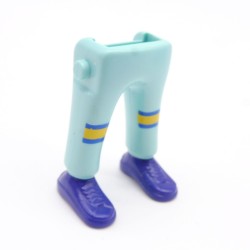 Playmobil 40016 Paire de Jambes Bleu Clair Jaune Baskets Bleues