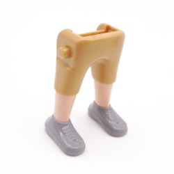 Playmobil 40031 Paire de Jambes Marron Clair Bermuda Baskets Grises