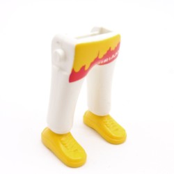 Playmobil 40053 Paire de Jambes Blanc Jaune Rouge Baskets Jaunes