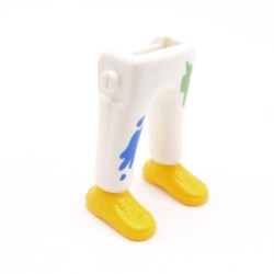 Playmobil 40054 Paire de Jambes Blanc Peinture Baskets Jaunes
