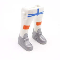 Playmobil 40078 Paire de Jambes Blanc Bleu Orange Grosses Chaussures Grises