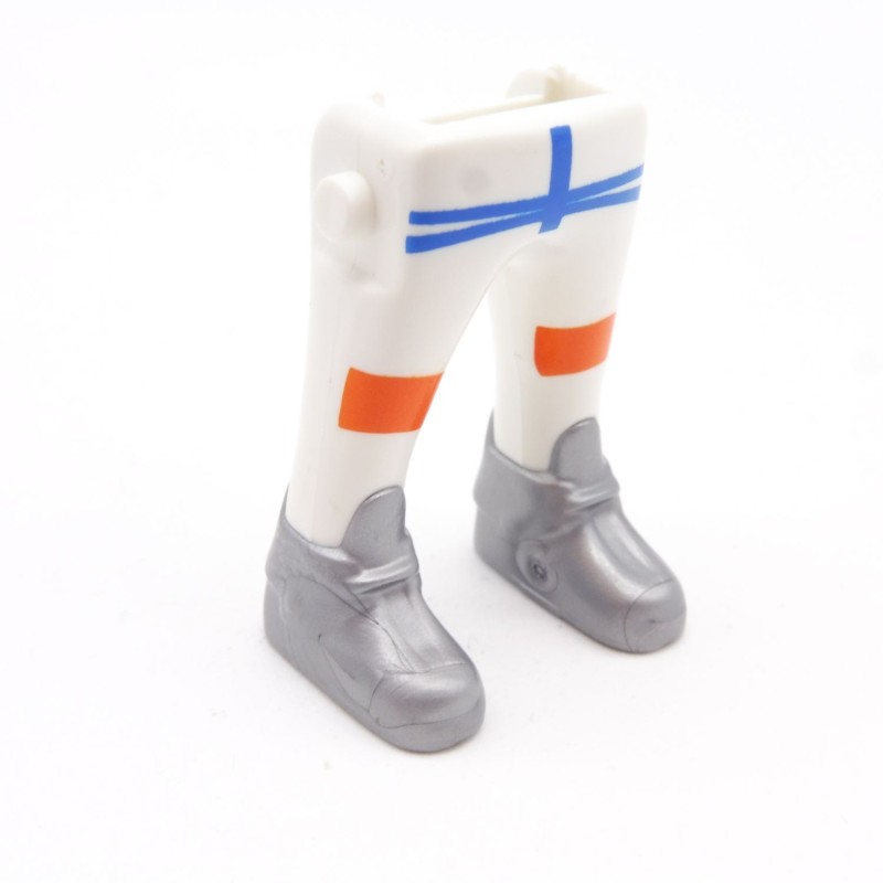 Playmobil 40078 Paire de Jambes Blanc Bleu Orange Grosses Chaussures Grises