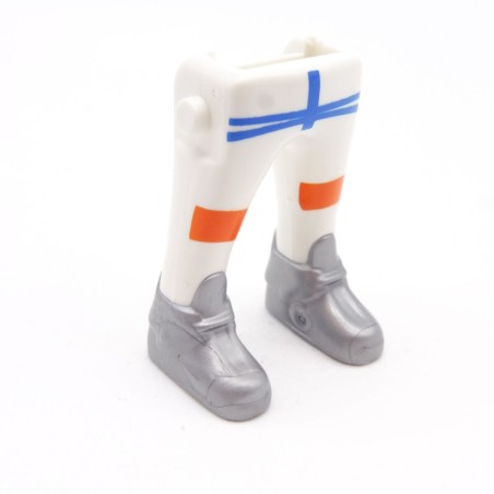Playmobil 40078 Paire de Jambes Blanc Bleu Orange Grosses Chaussures Grises