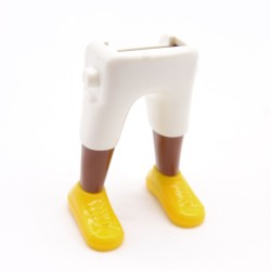 Playmobil 40083 Paire de Jambes Africain Blanc Bermuda Baskets Jaunes