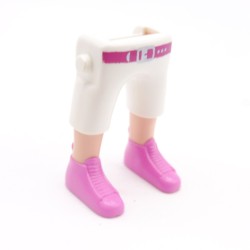 Playmobil 40084 Paire de Jambes Blanc Rose Bermuda Baskets Roses