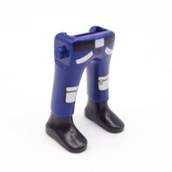 Playmobil 40102 Paire de Jambes Bleu Foncé Argent Poches Bottines Noires