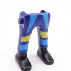 Playmobil 40106 Paire de Jambes Bleu Foncé Jaune Bottines Noires